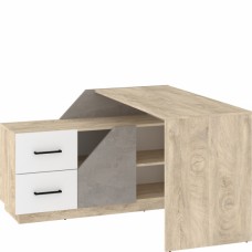 Rakstāmgalds PAX 120L 1D2S, Ozols/Balts/Pelēks